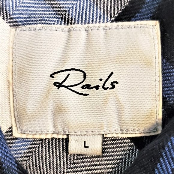 Rails Jordyn Tunic Sleeveless Flannel Plaid Button Front Blue Top Size L - Picture 5 of 8